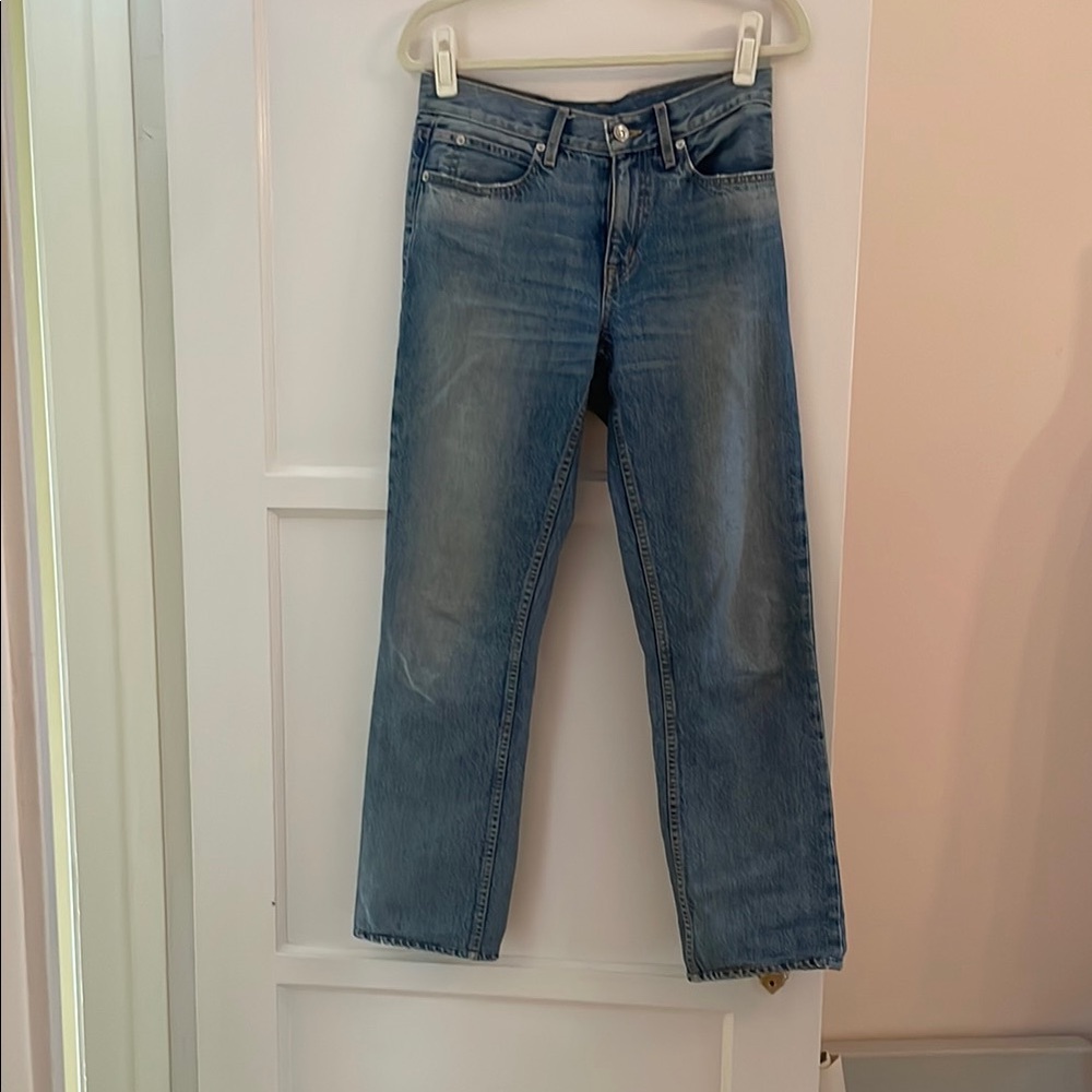 SLVRLAKE Blue Straight Leg Jeans. So cute with sneakers, sandals or a heel.